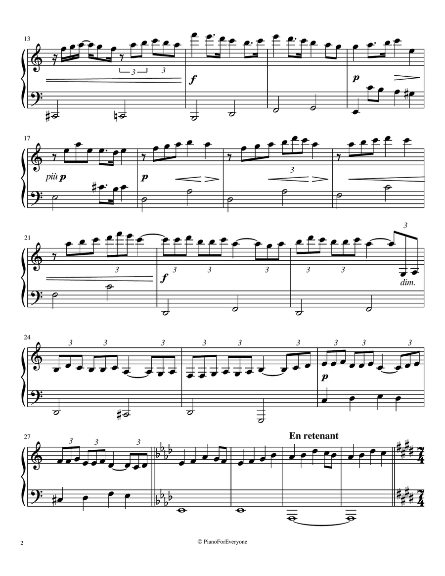 Nocturne - Debussy (Easy Piano) Easy Piano scores gallery preview page 2