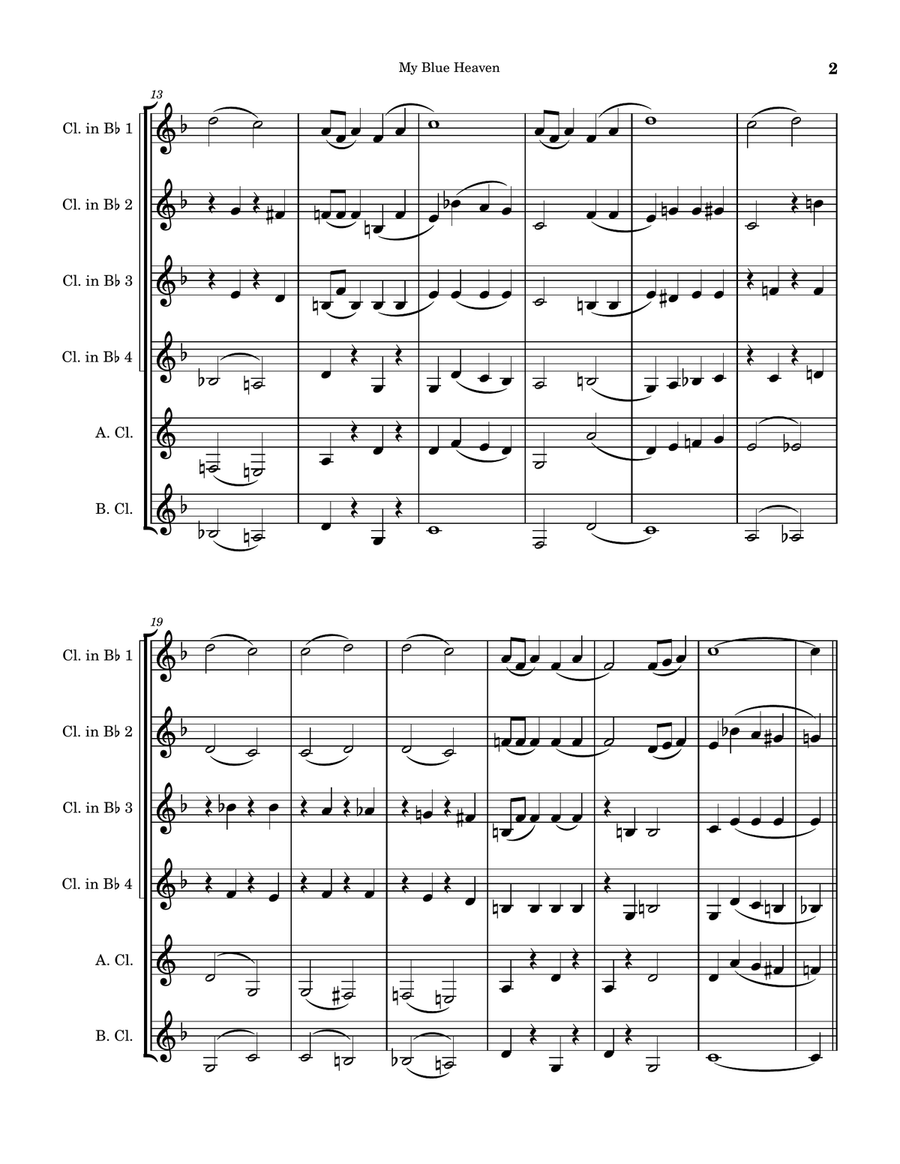 My Blue Heaven My Blue Heaven Woodwind Ensemble scores gallery preview page 2