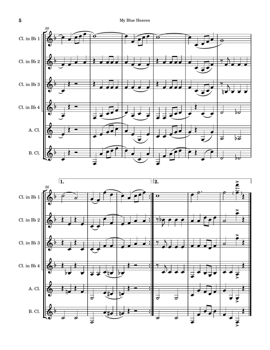 My Blue Heaven My Blue Heaven Woodwind Ensemble scores gallery preview page 5