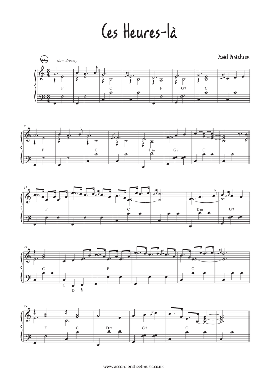 Ces Heures-là Ces Heures-là Accordion scores gallery preview page 1