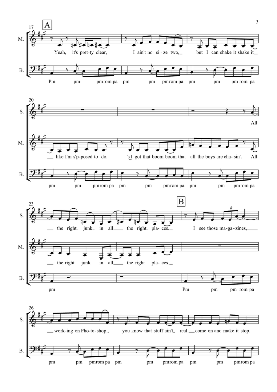 All About That Bass All About That Bass 3-Part scores gallery preview page 2