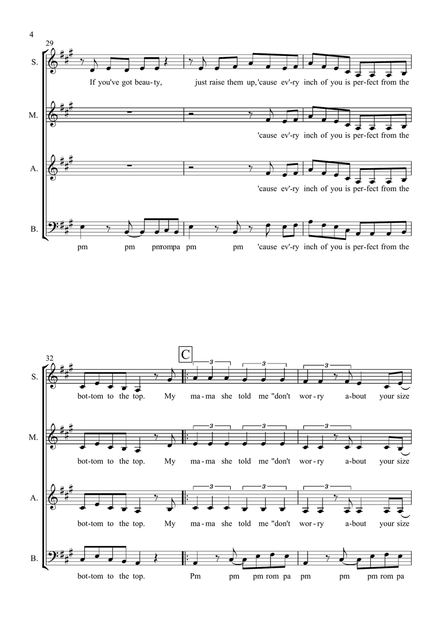 All About That Bass All About That Bass 3-Part scores gallery preview page 3