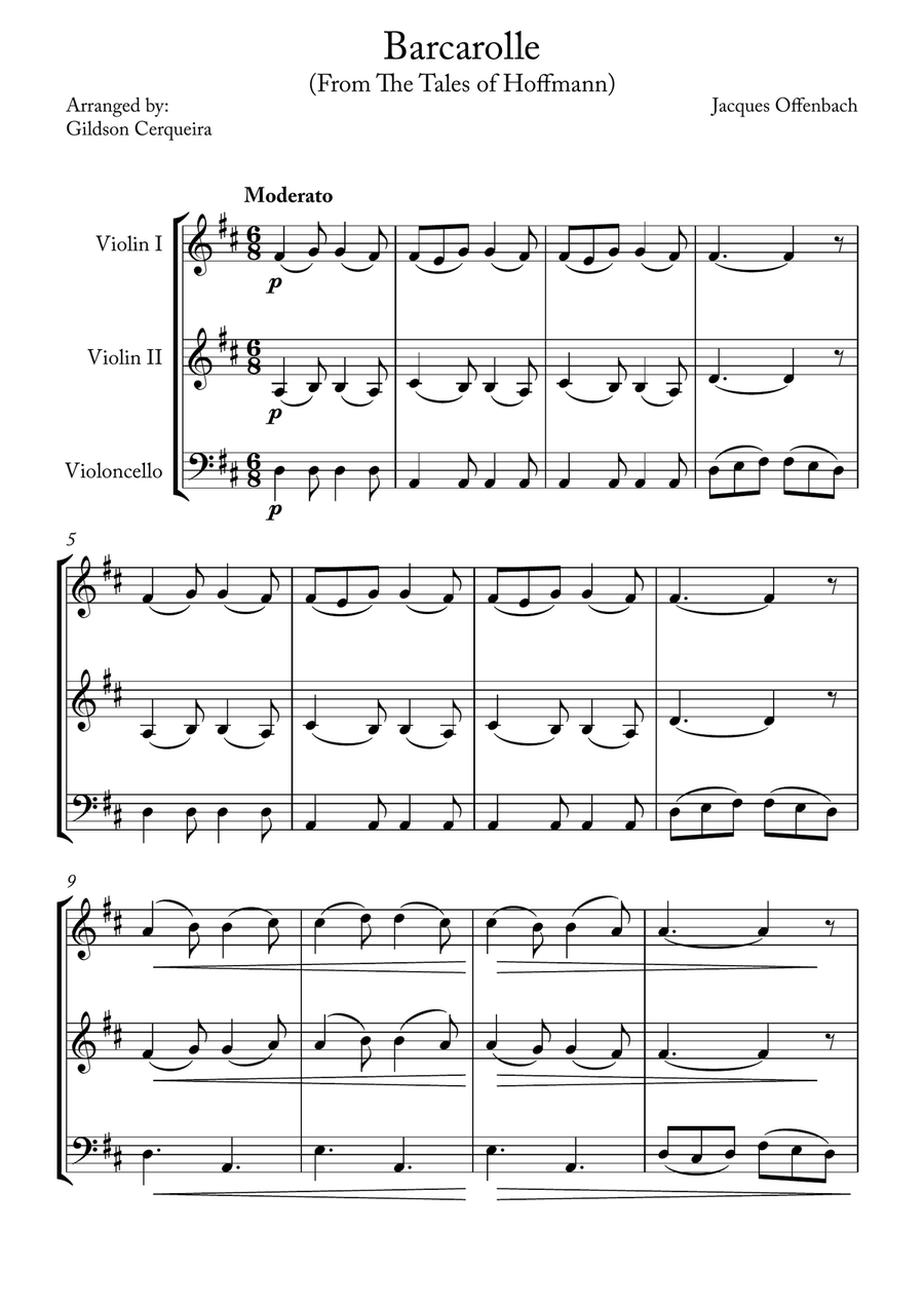 Barcarolle Barcarolle String Trio scores gallery preview page 1