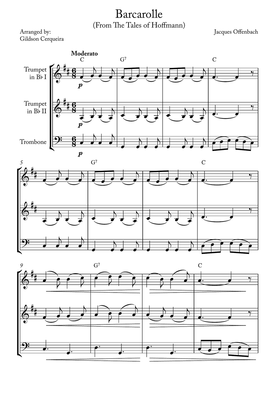 Barcarolle Brass Ensemble scores gallery preview page 1