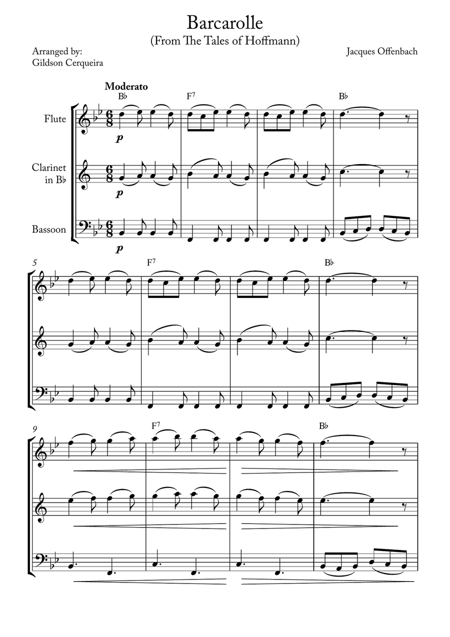 Barcarolle Woodwind Trio scores gallery preview page 1
