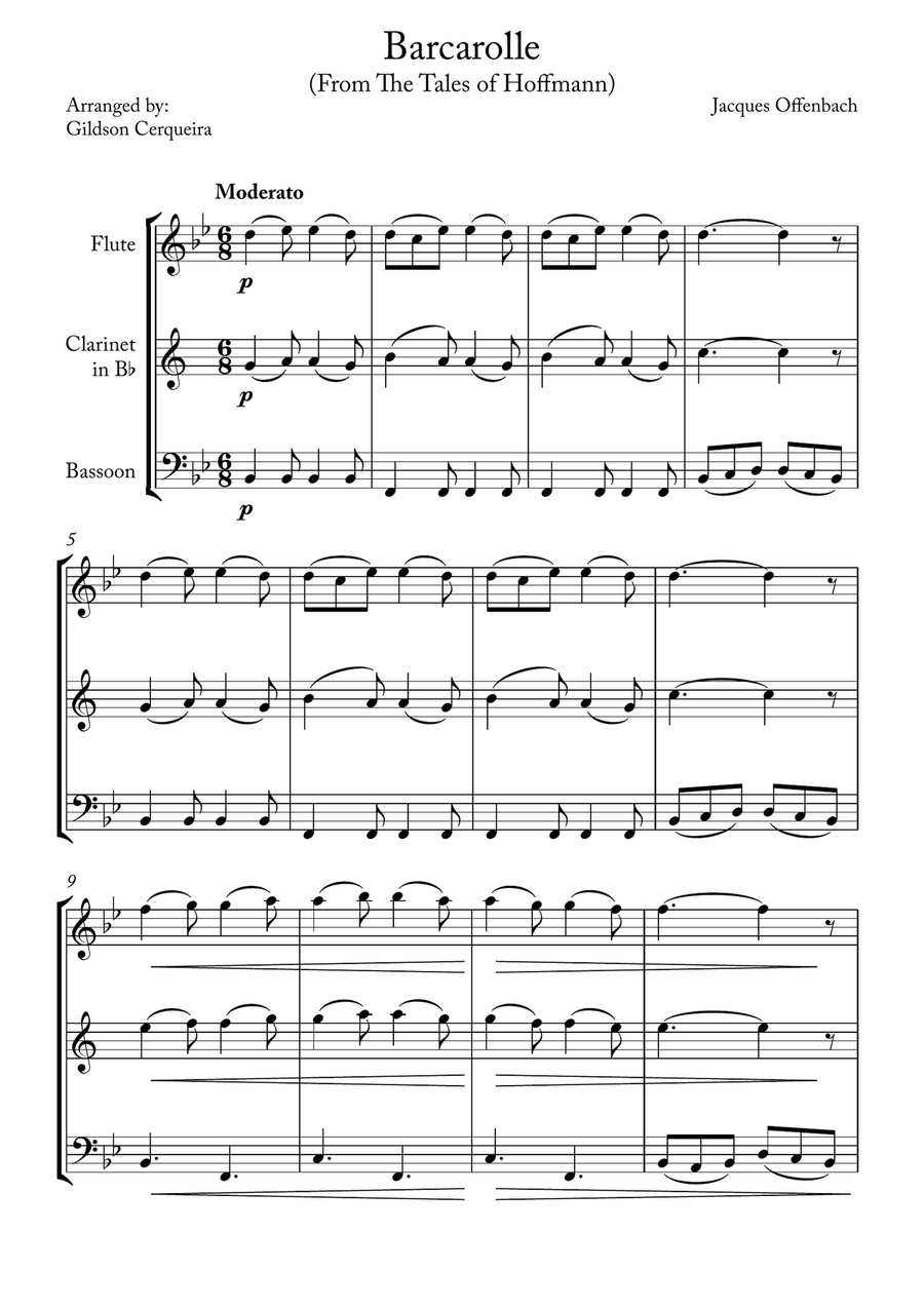 Barcarolle Woodwind Trio scores gallery preview page 1