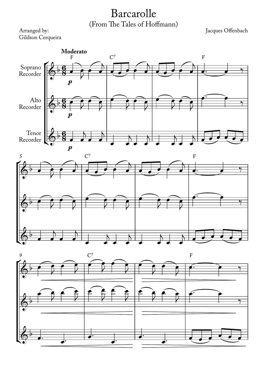 Barcarolle Chamber Music scores gallery preview page 1