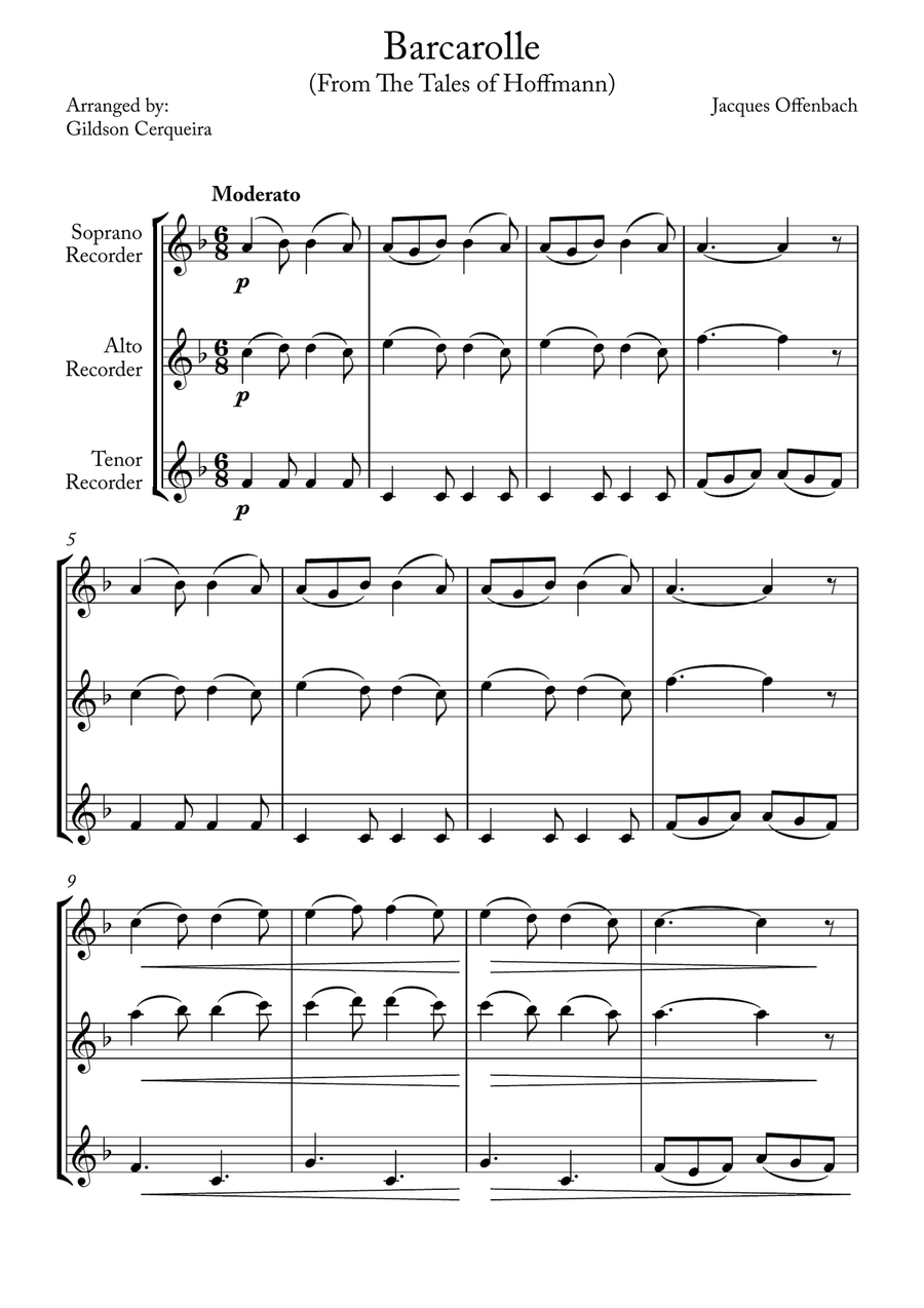 Barcarolle Chamber Music scores gallery preview page 1