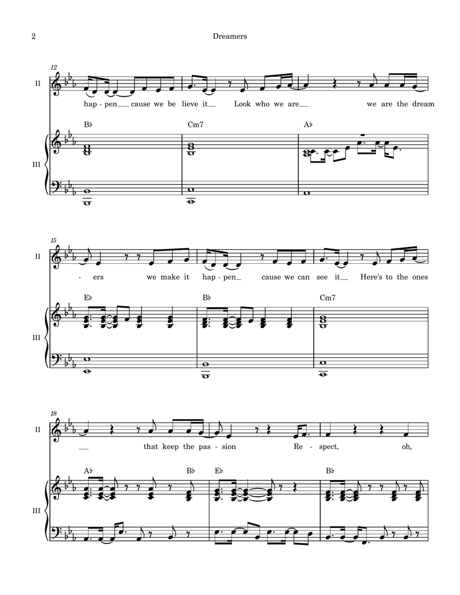 Dreamers Dreamers Unison Choir scores gallery preview page 2