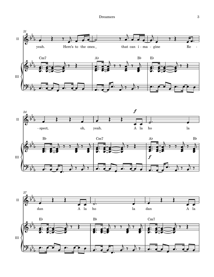 Dreamers Dreamers Unison Choir scores gallery preview page 3
