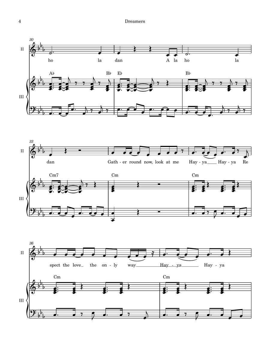 Dreamers Dreamers Unison Choir scores gallery preview page 4