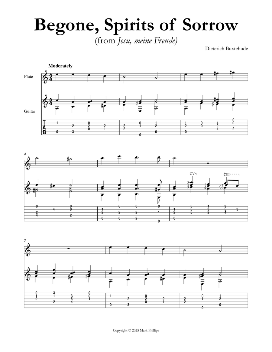 Begone, Spirits of Sorrow Flute scores gallery preview page 1