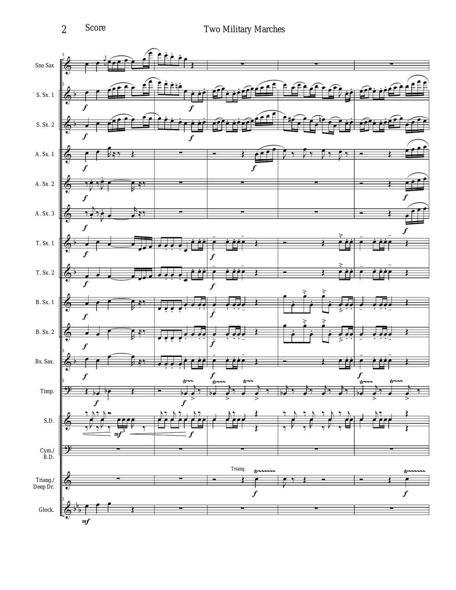 Two Military Marches - Opus 57 Woodwind Ensemble scores gallery preview page 2