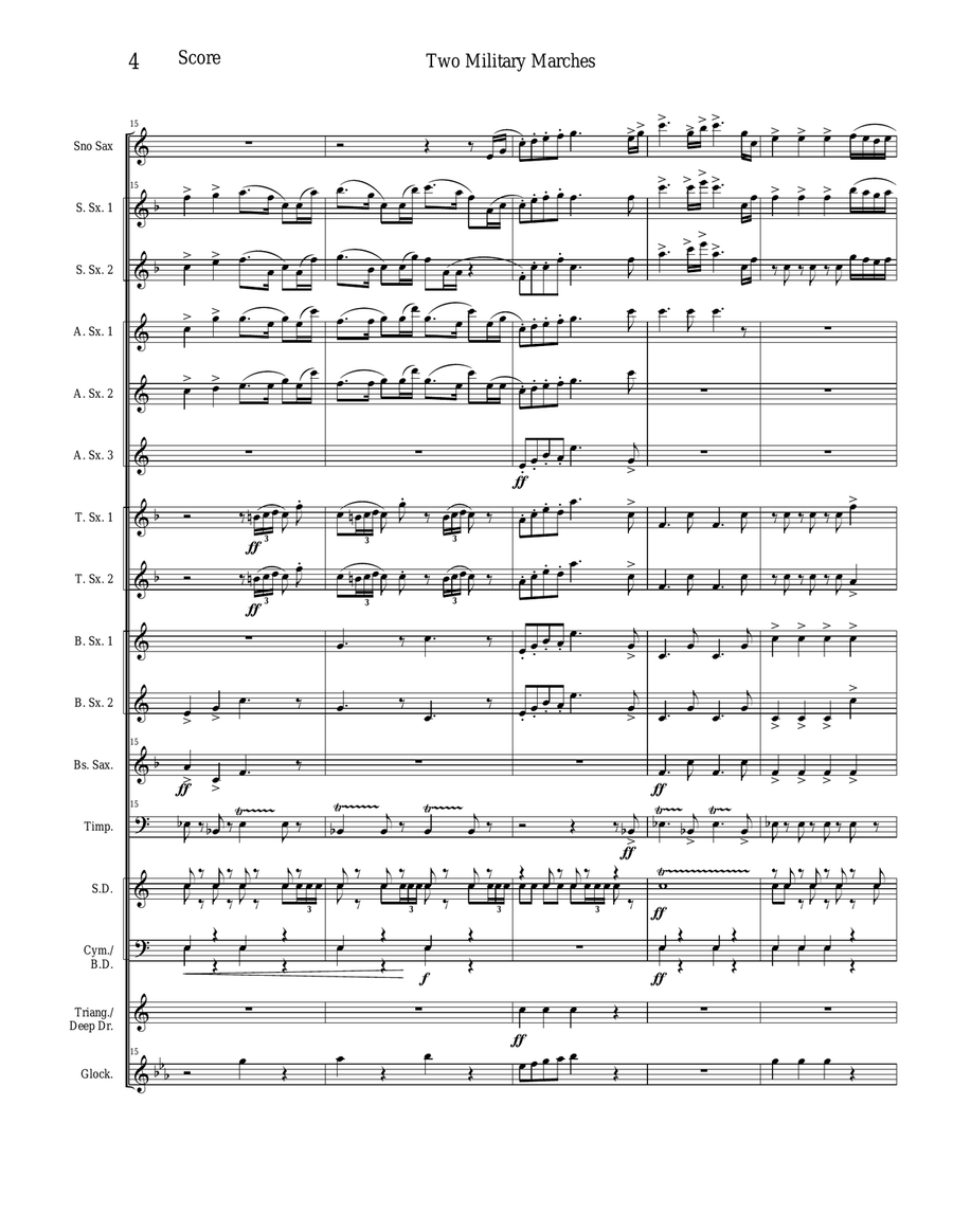 Two Military Marches - Opus 57 Woodwind Ensemble scores gallery preview page 4