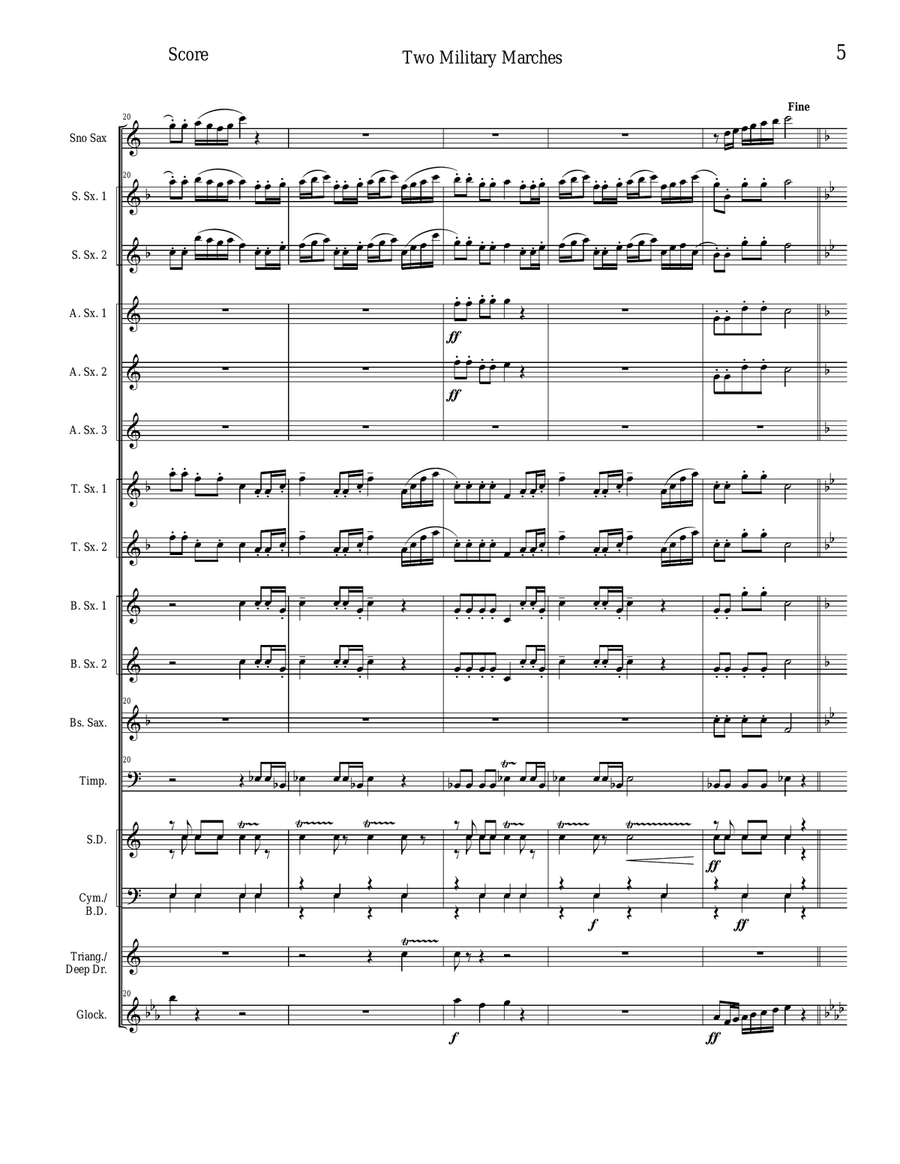 Two Military Marches - Opus 57 Woodwind Ensemble scores gallery preview page 5