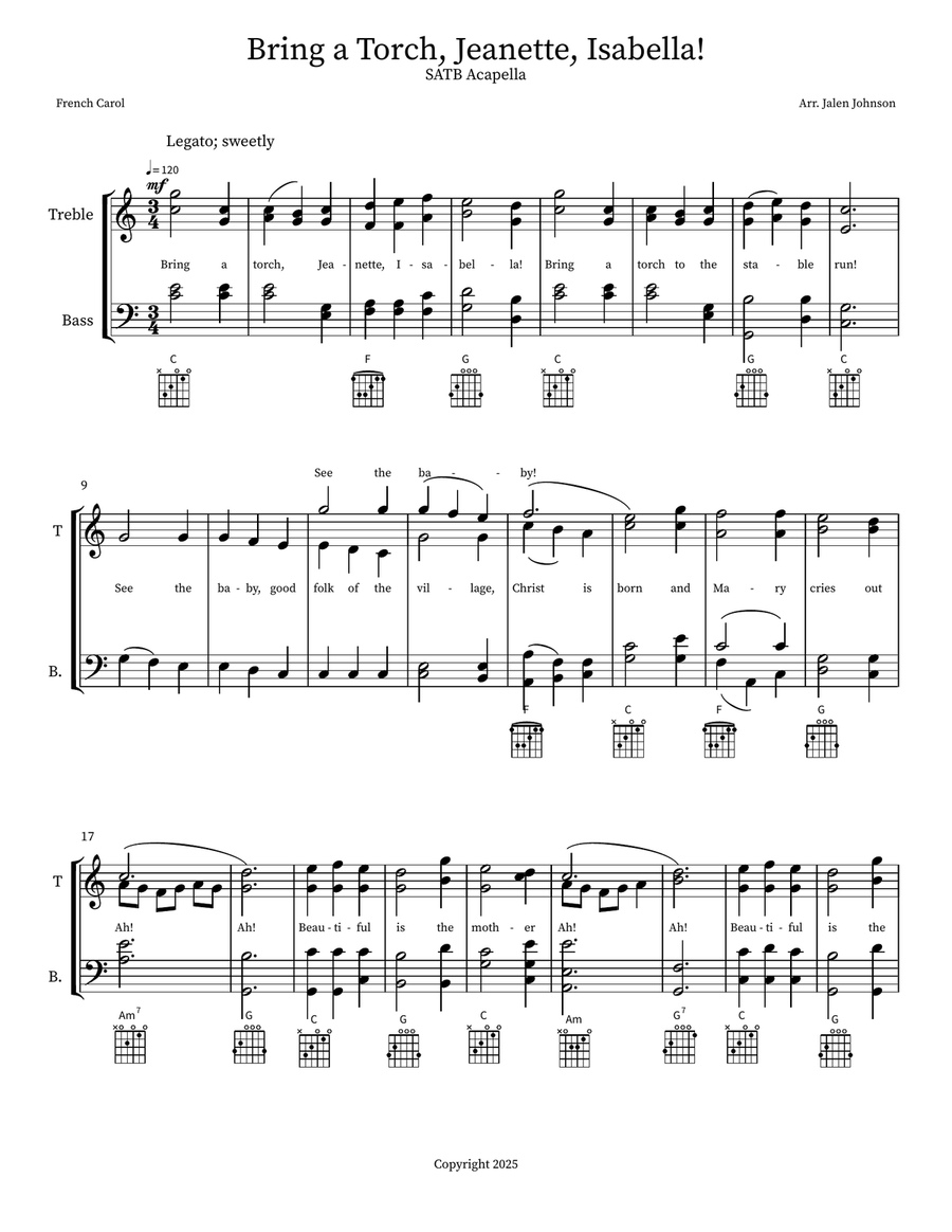 Bring a Torch, Jeanette, Isabella 4-Part scores gallery preview page 1