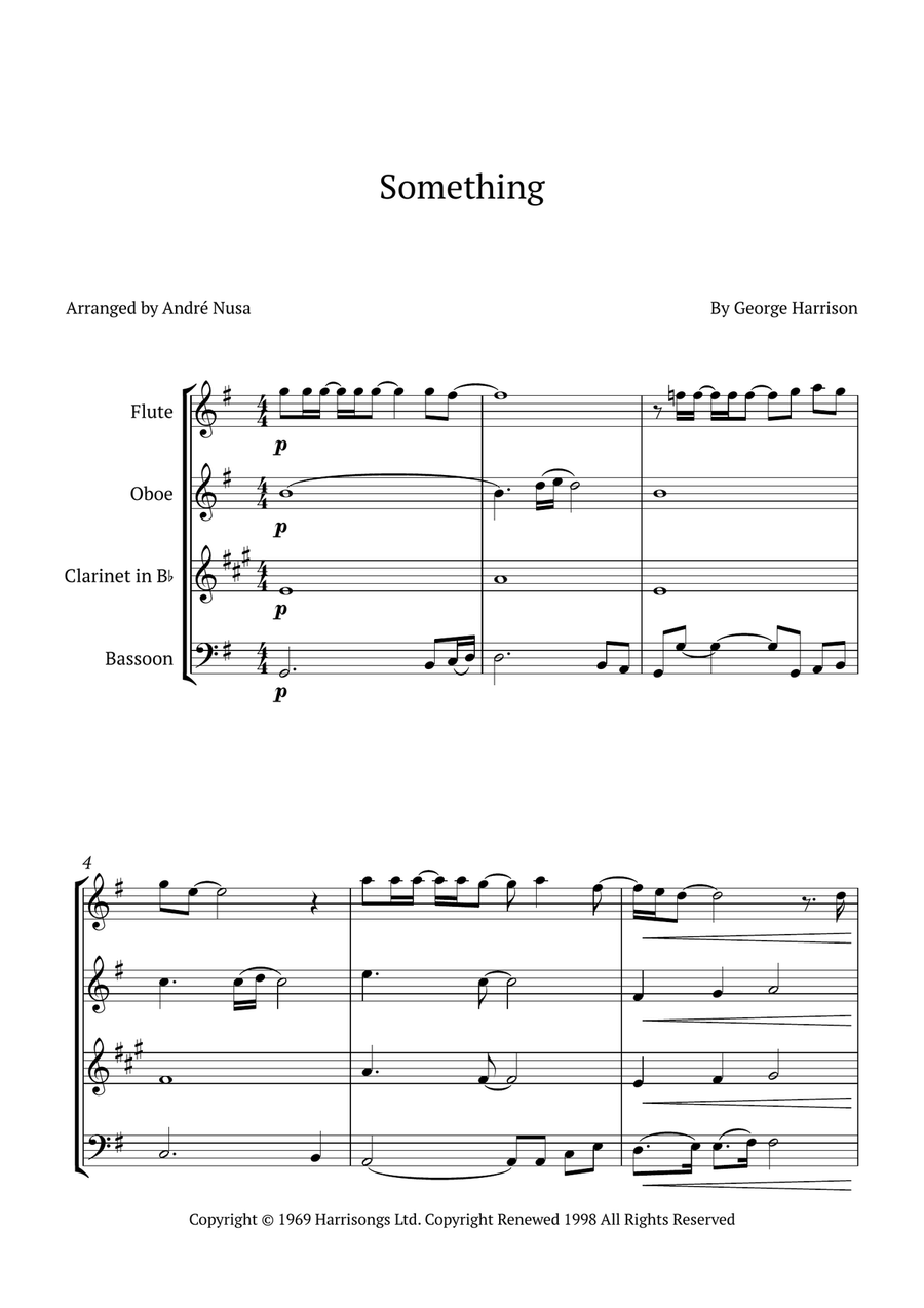 Something Woodwind Quartet scores gallery preview page 1