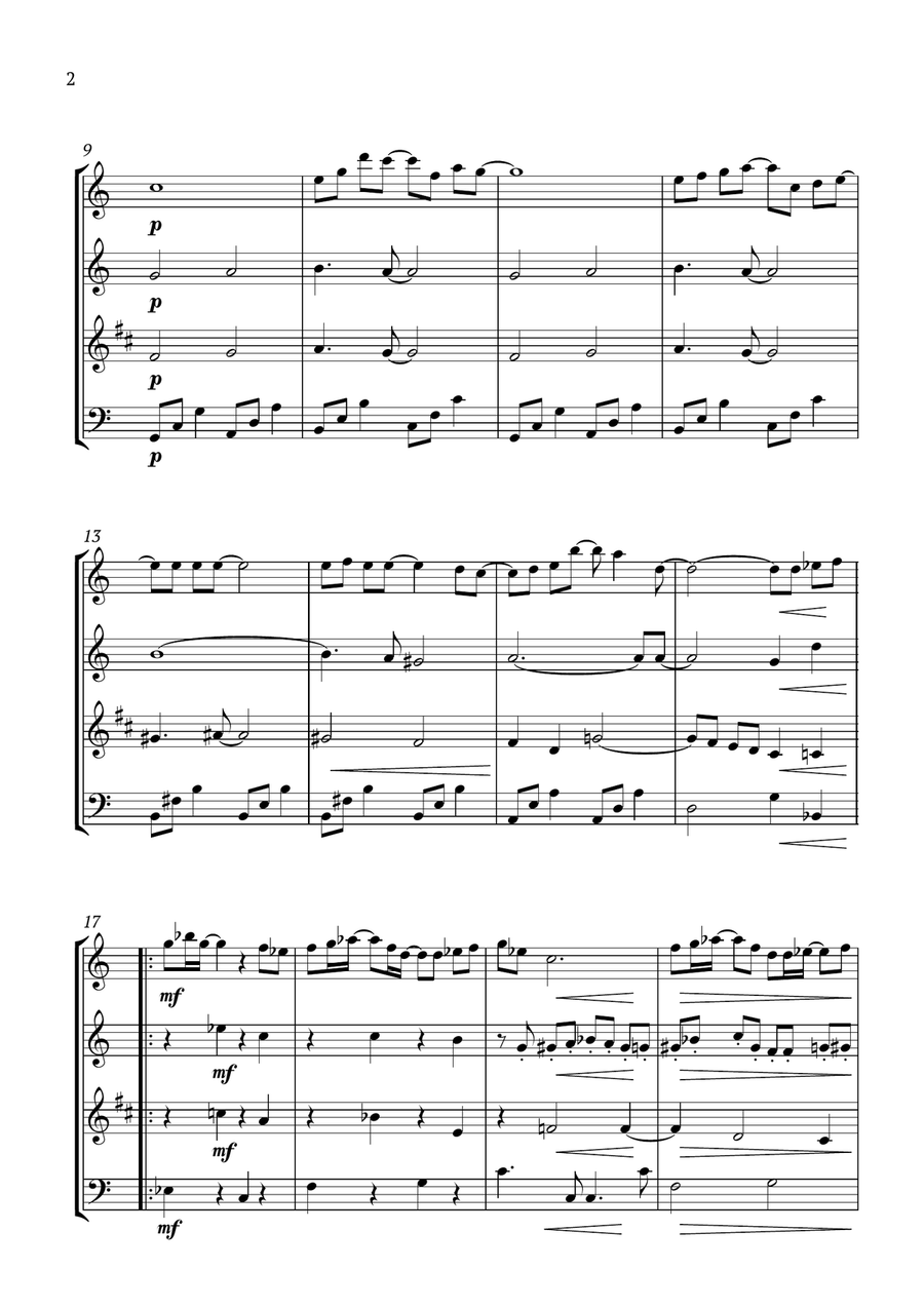 Here, There And Everywhere Woodwind Quartet scores gallery preview page 2