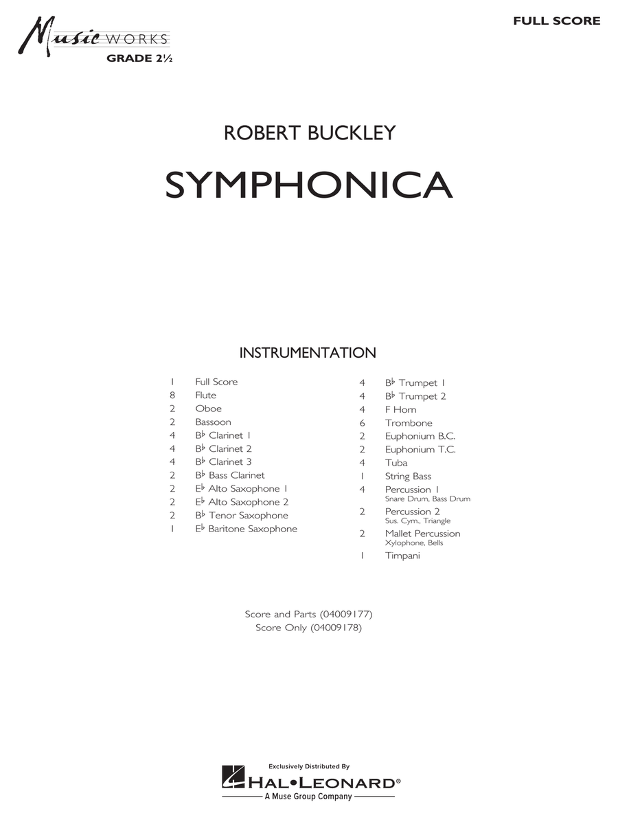 Symphonica - Conductor Score (Full Score) Concert Band scores gallery preview page 1