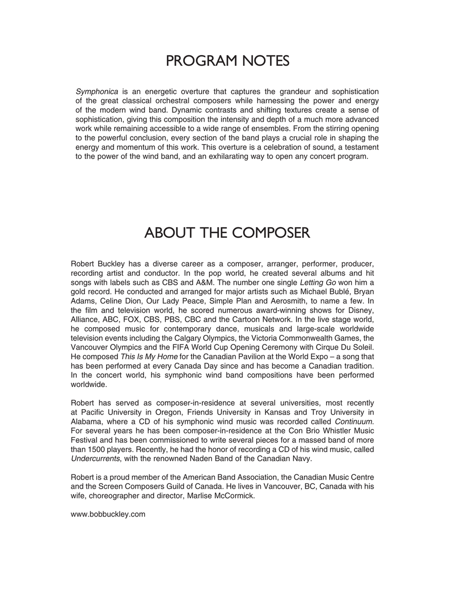 Symphonica - Conductor Score (Full Score) Concert Band scores gallery preview page 2