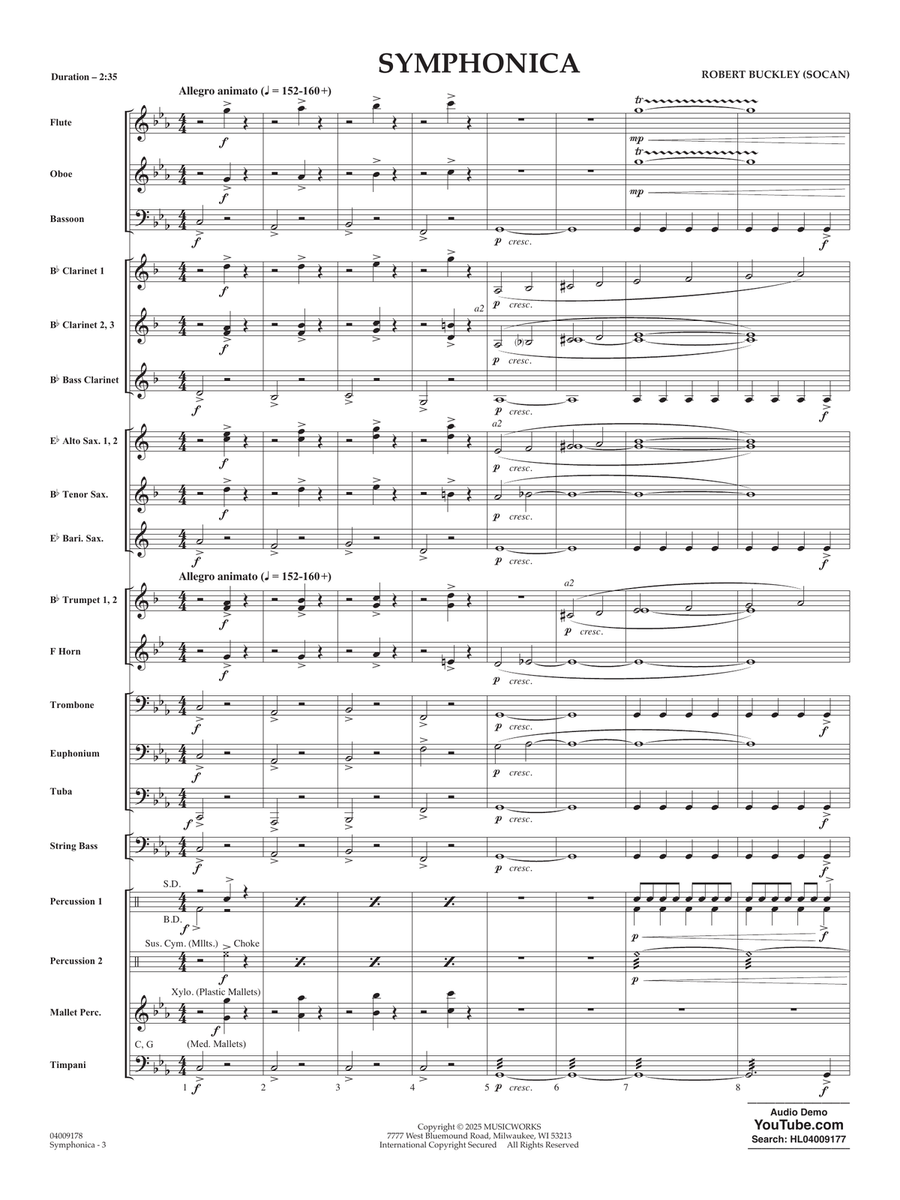 Symphonica - Conductor Score (Full Score) Concert Band scores gallery preview page 3