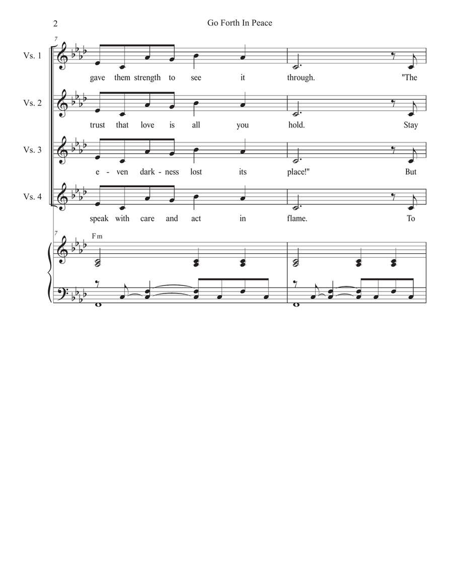 Go Forth In Peace (Vocal solo - (Medium Key) Piano, Vocal scores gallery preview page 2