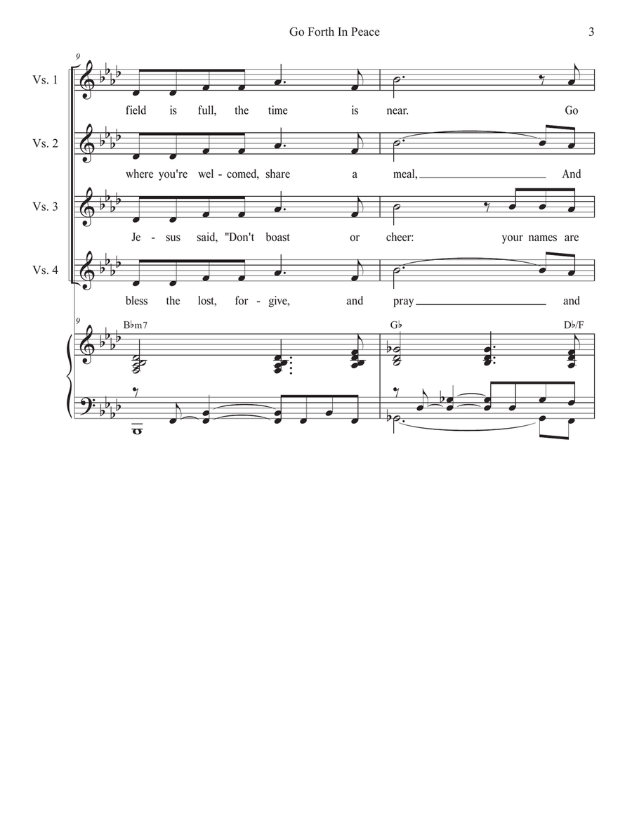 Go Forth In Peace (Vocal solo - (Medium Key) Piano, Vocal scores gallery preview page 3