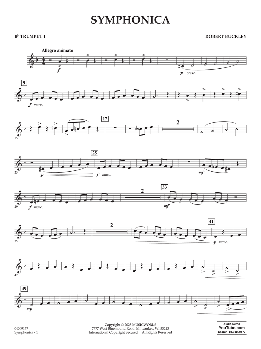 Symphonica - Bb Trumpet 1 by Robert Buckley - B-Flat Trumpet