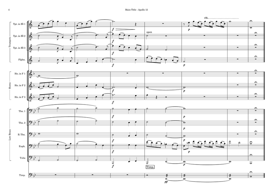 Main Title - Apollo 13 Main Title - Apollo 13 Baritone Horn TC scores gallery preview page 4