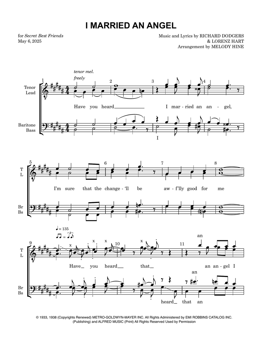 I Married An Angel I Married An Angel A Cappella scores gallery preview page 1