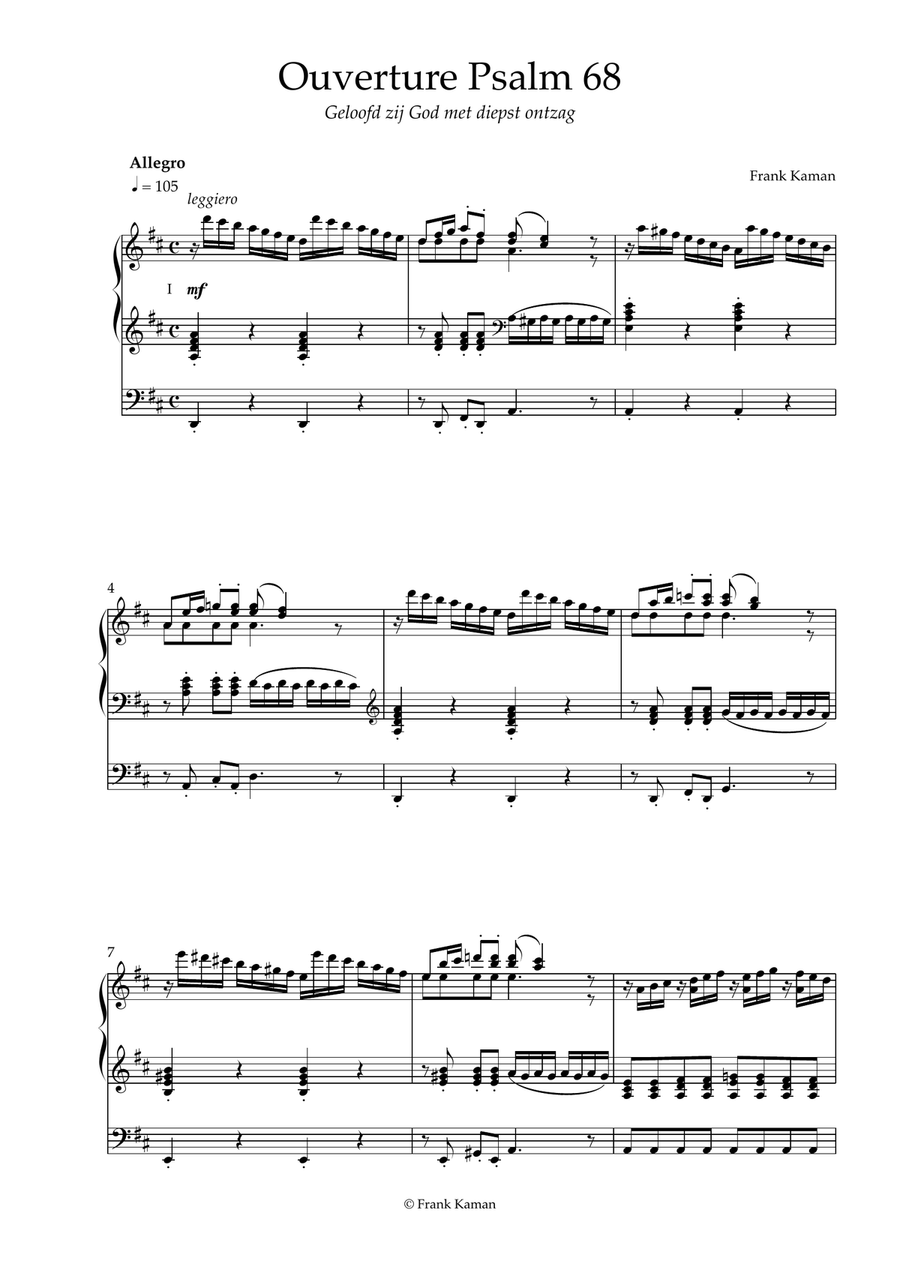Ouverture Psalm 68 'Geloofd zij God met diepst ontzag' Organ Solo scores gallery preview page 2