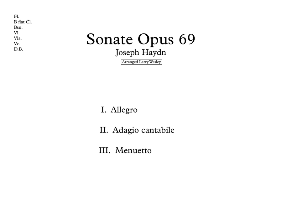 Sonate Opus 69 Sonate Opus 69 Small Ensemble scores gallery preview page 1