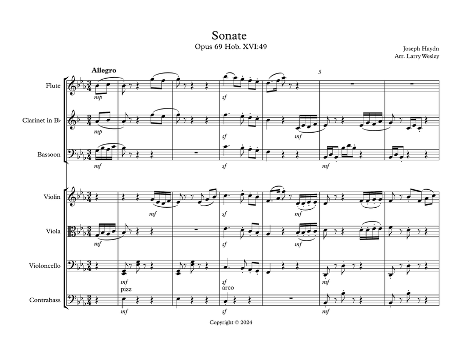 Sonate Opus 69 Sonate Opus 69 Small Ensemble scores gallery preview page 2