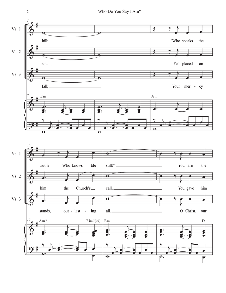 Who Do You Say I Am? (Vocal solo) Piano, Vocal scores gallery preview page 2