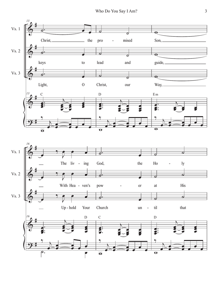 Who Do You Say I Am? (Vocal solo) Piano, Vocal scores gallery preview page 3