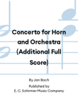 Concerto for Horn and Orchestra (Additional Full Score)