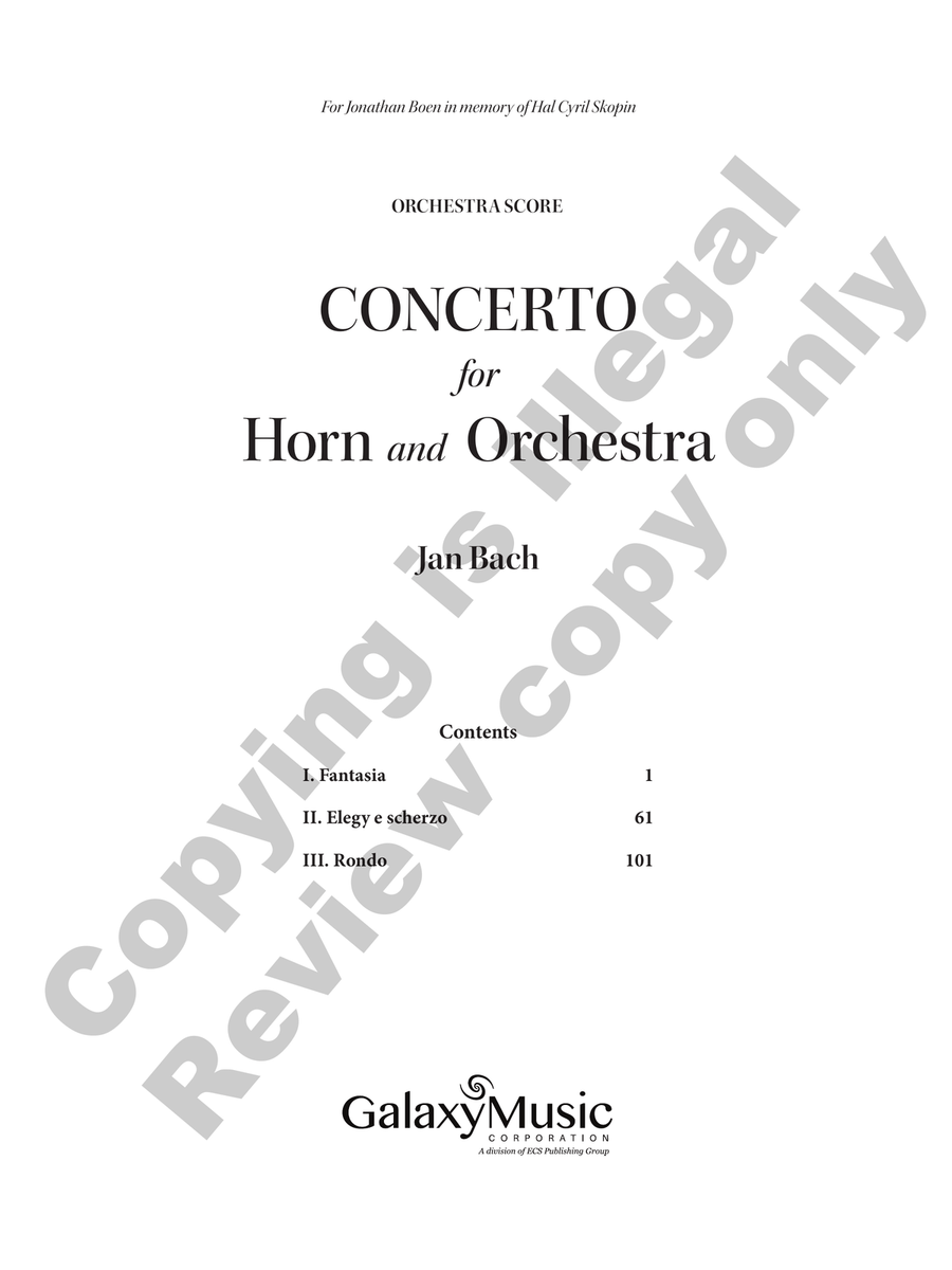 Concerto for Horn and Orchestra (Additional Full Score) Horn Solo scores gallery preview page 2