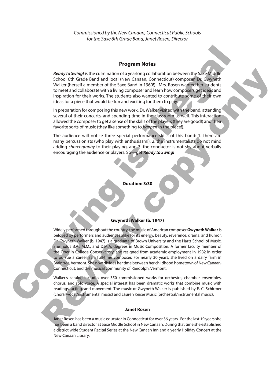 Ready to Swing! (Complete Band Set) Concert Band scores gallery preview page 2