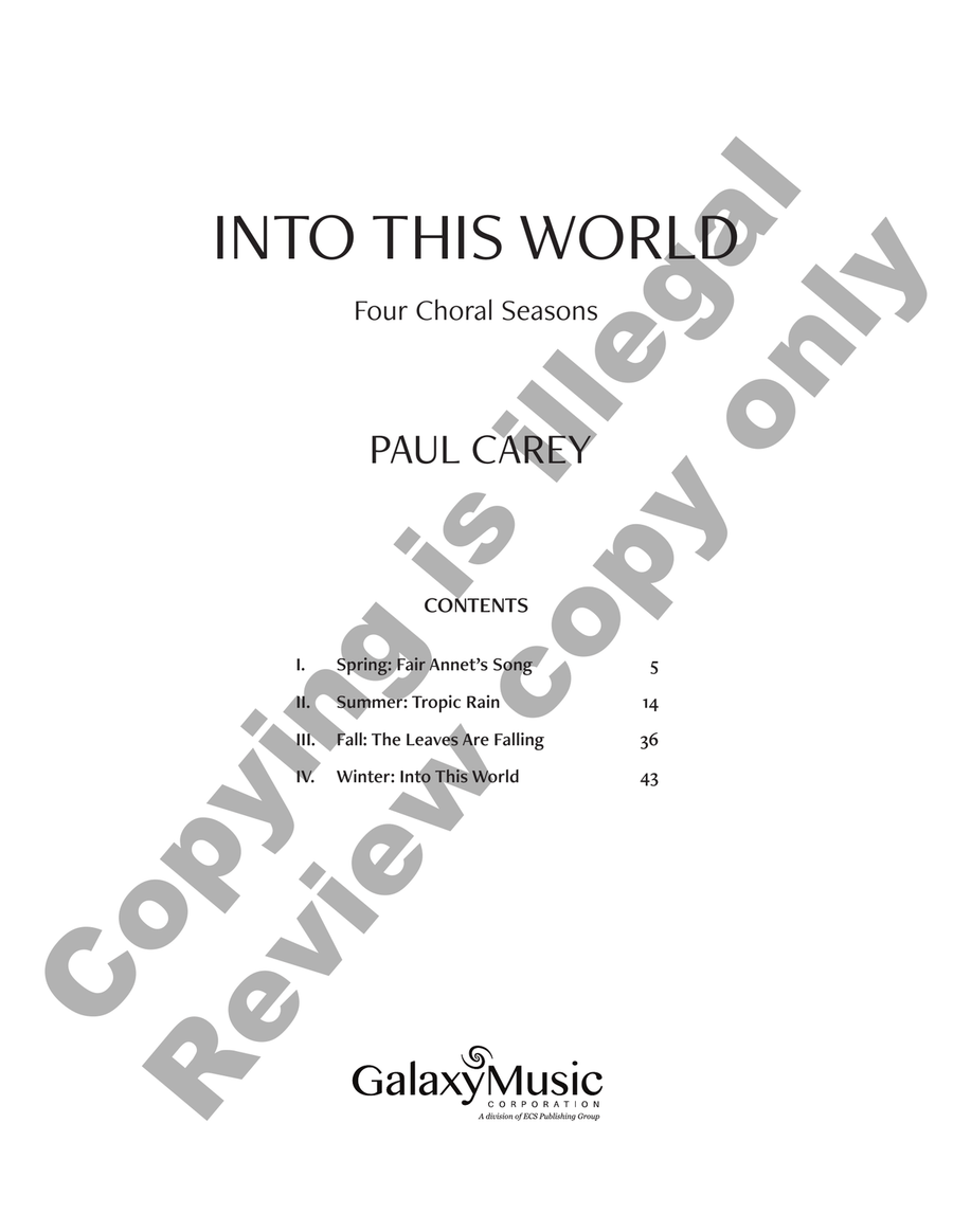 Into This World (Choral Score) Divisi scores gallery preview page 2