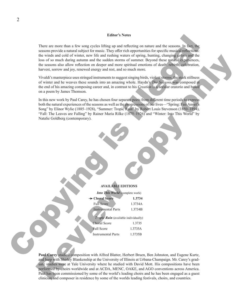 Into This World (Choral Score) Divisi scores gallery preview page 3