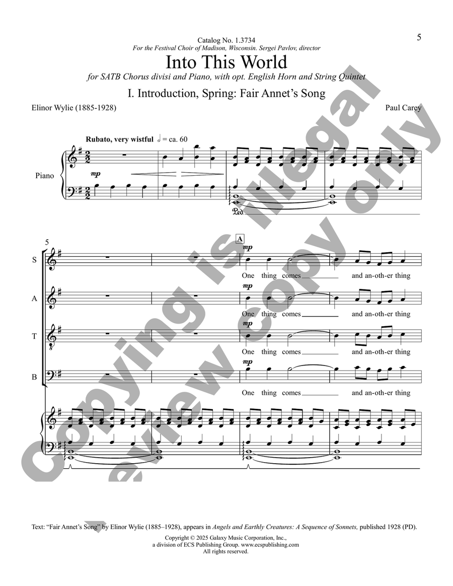 Into This World (Choral Score) Divisi scores gallery preview page 5