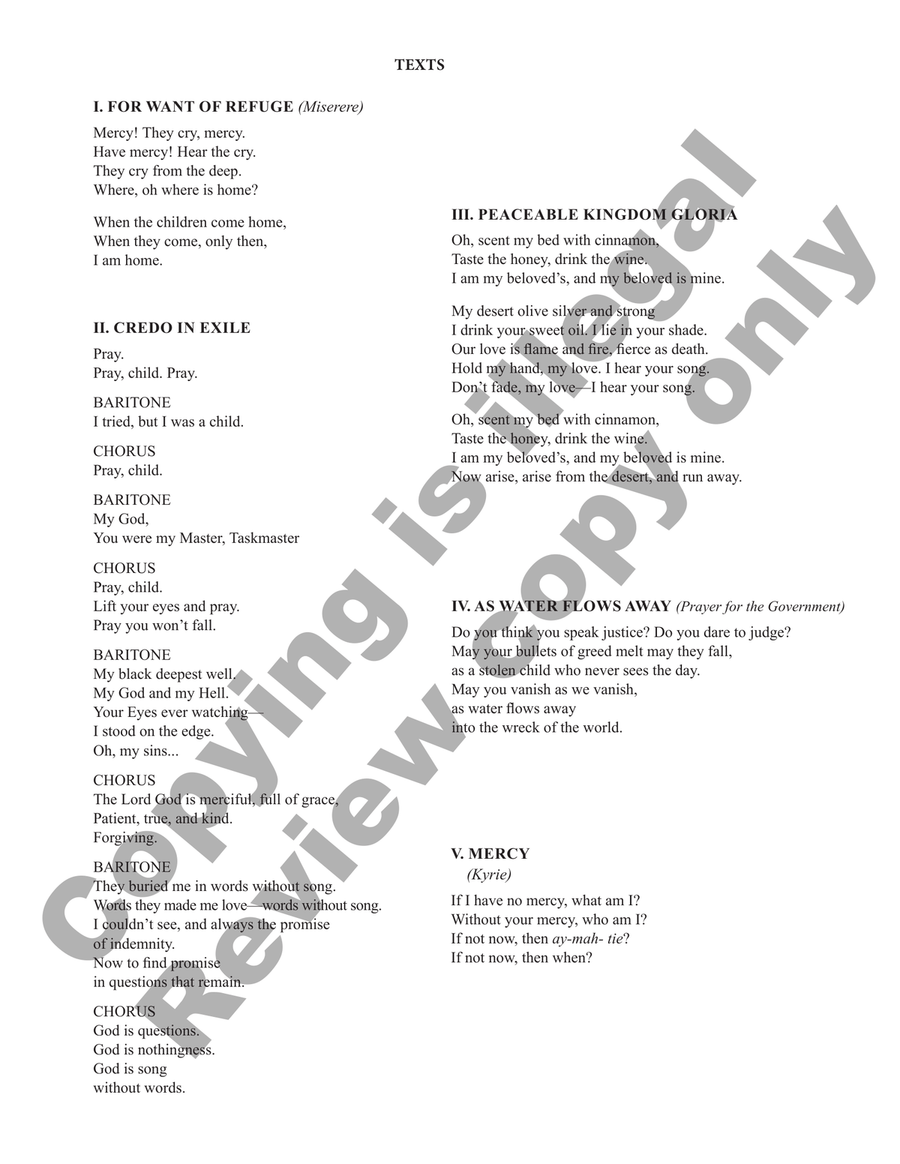 Mass in Exile (Choral Score) Divisi scores gallery preview page 4