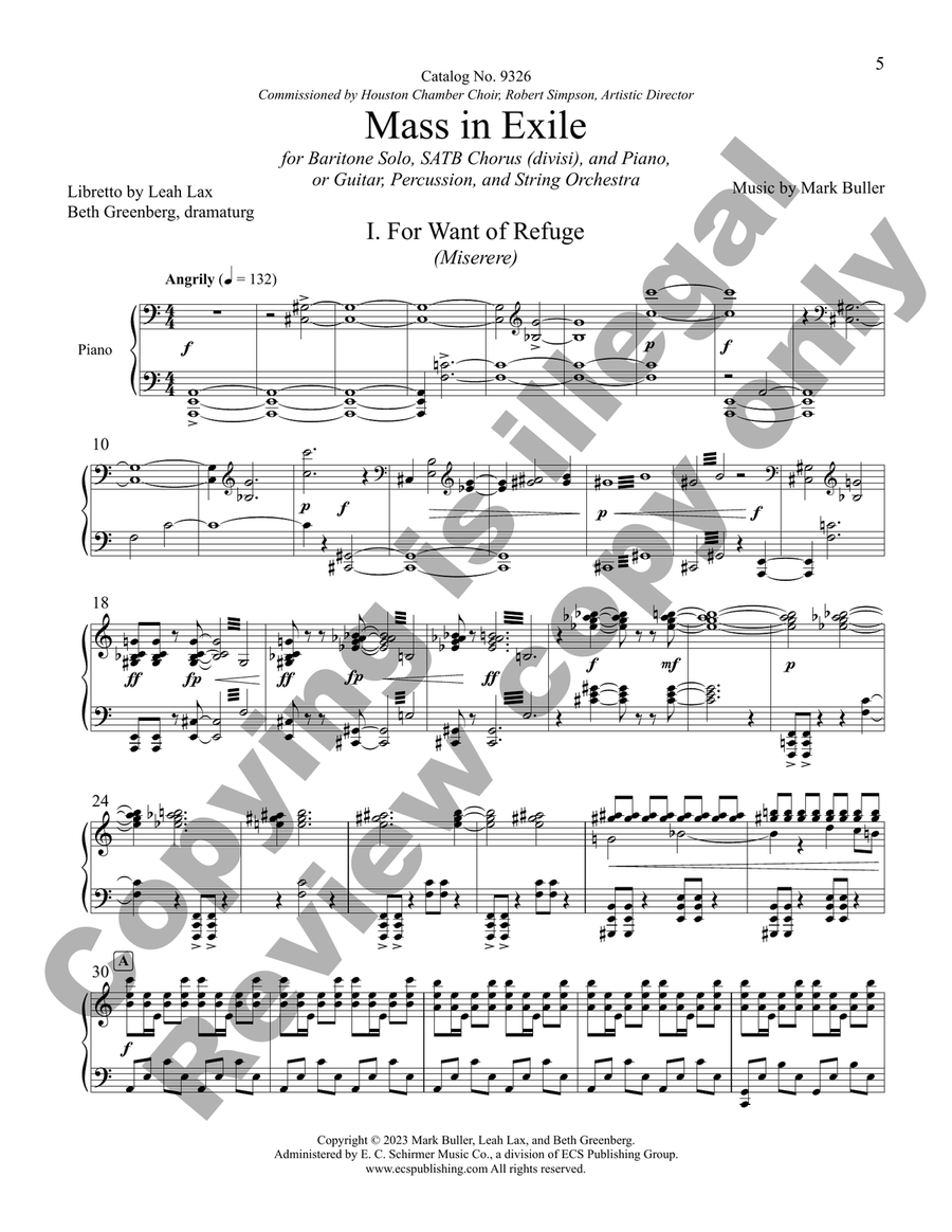 Mass in Exile (Choral Score) Divisi scores gallery preview page 6