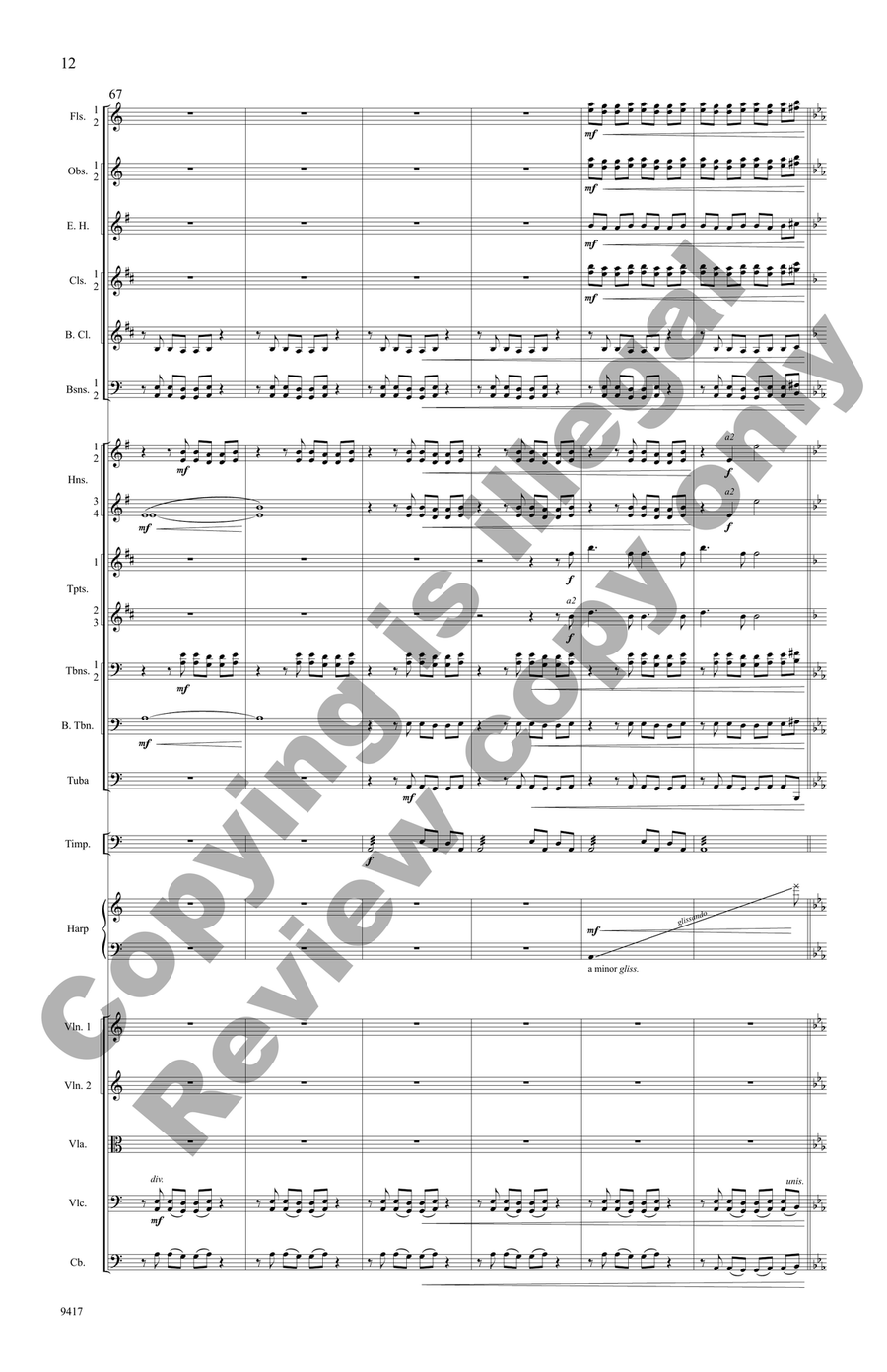 Fantasia on O Come, O Come, Emmanuel (Additional Orchestra Score) Orchestra scores gallery preview page 9