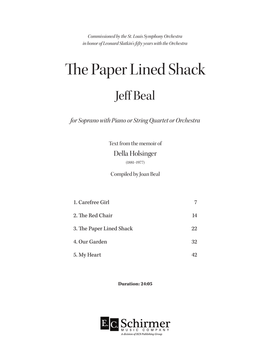 The Paper Lined Shack (Piano/Vocal Score) Cello scores gallery preview page 2