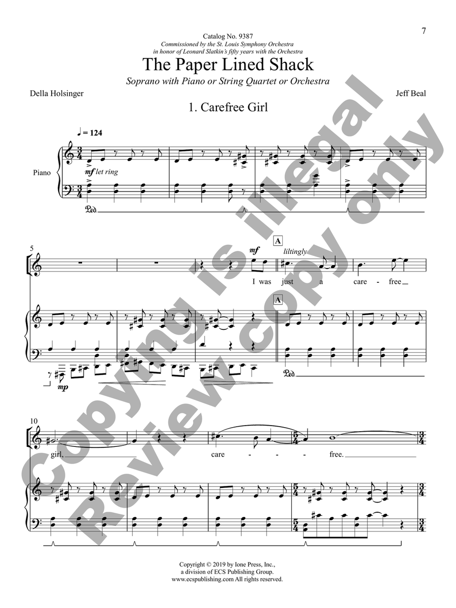 The Paper Lined Shack (Piano/Vocal Score) Cello scores gallery preview page 6