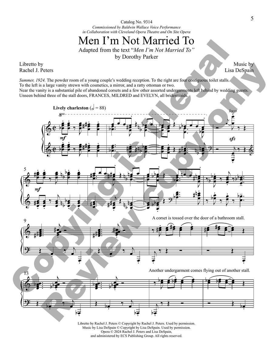 Men I'm Not Married To (Piano/Vocal Score) B-Flat Clarinet scores gallery preview page 5