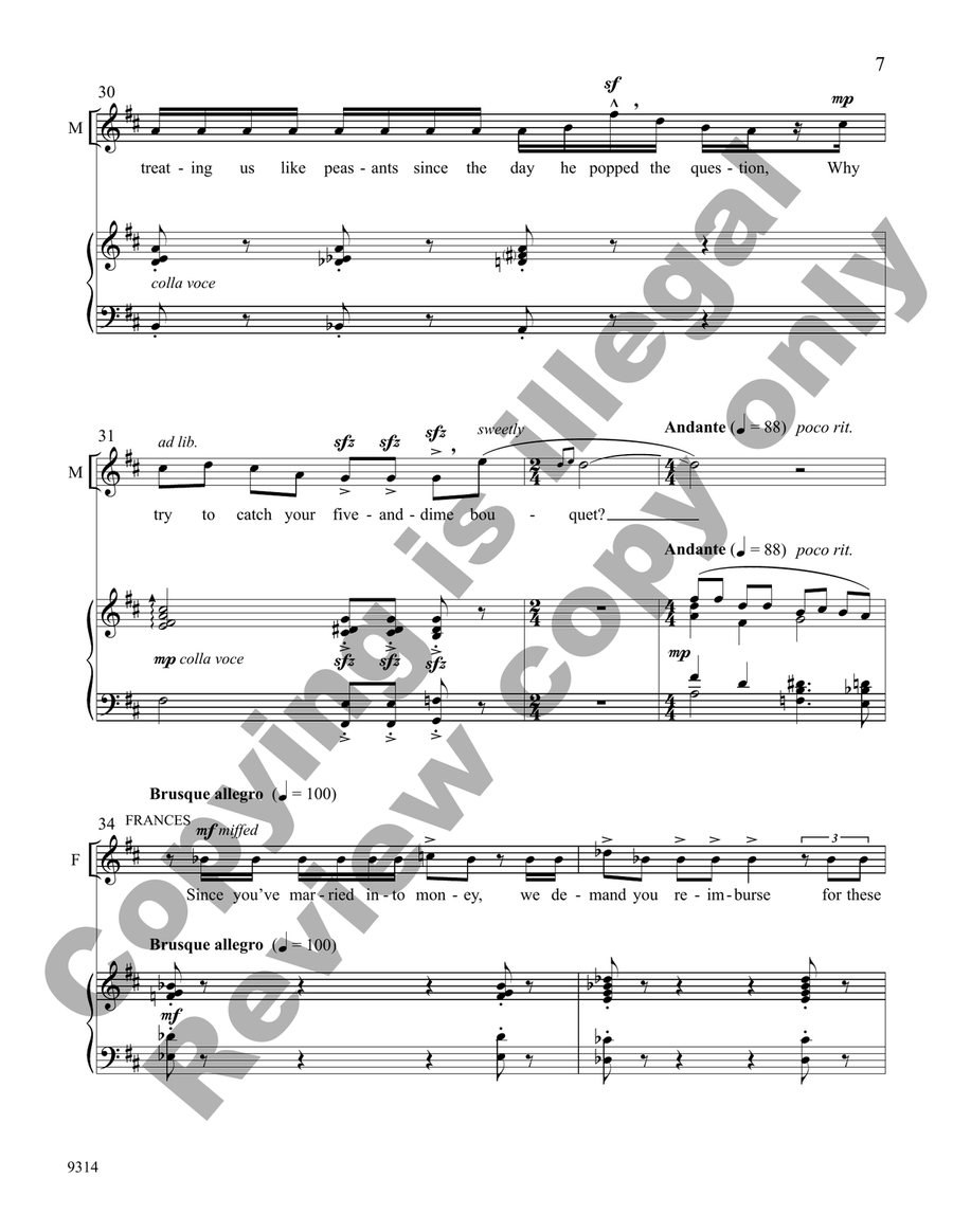 Men I'm Not Married To (Piano/Vocal Score) B-Flat Clarinet scores gallery preview page 7