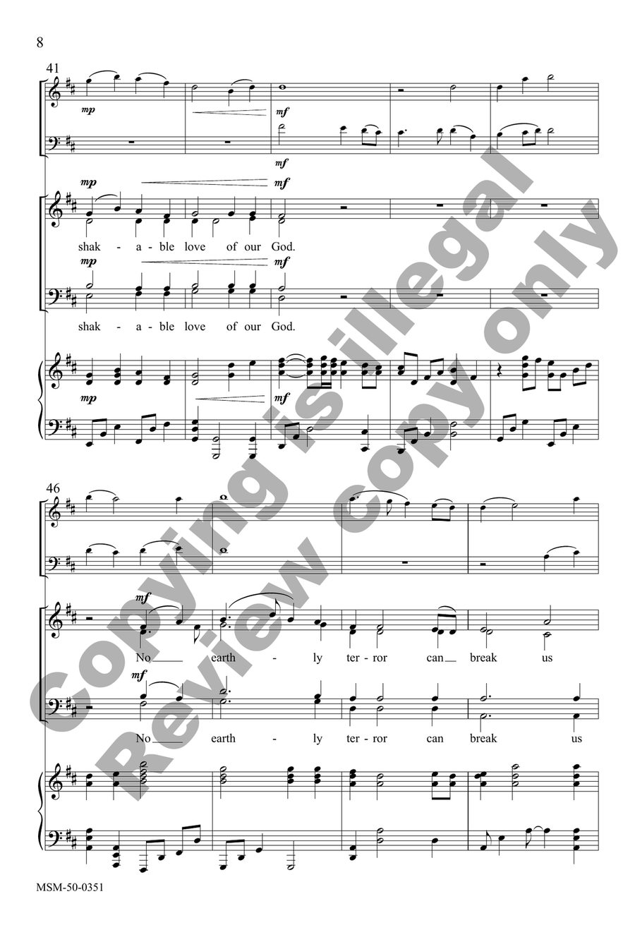 Unshakable (Choral Score) 4-Part scores gallery preview page 7