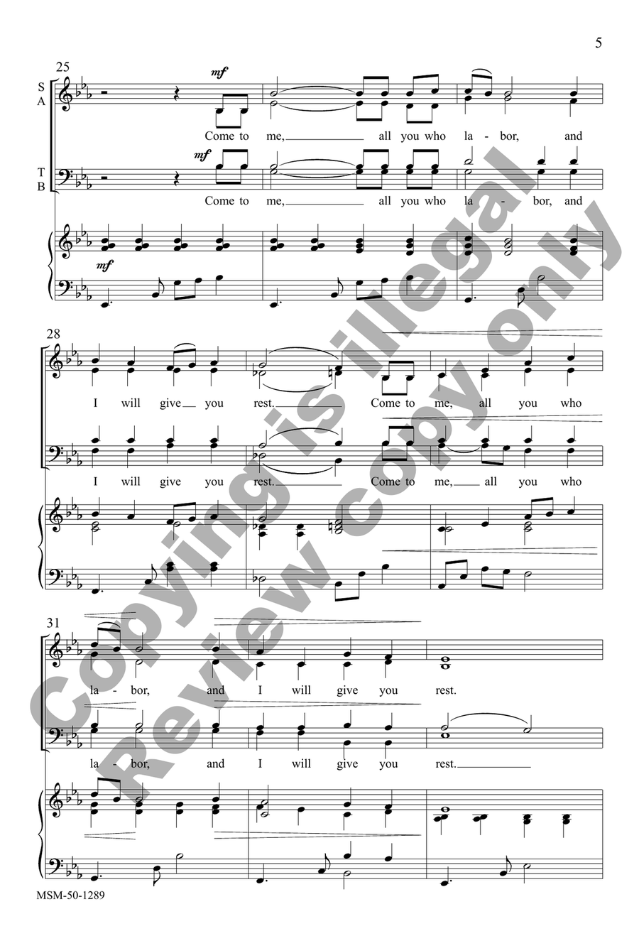 Come to Me Come to Me 4-Part scores gallery preview page 5